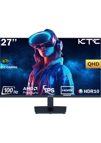 KTC H27T27 27" 100 Hz (HDMI + Dısplay Port ) 2560×1440 Freesync WQHD IPS Flat Monitör