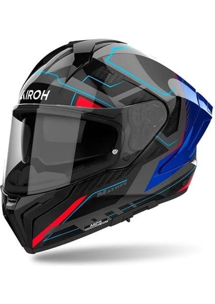 Airoh Aıroh Matryx Rocket Blue Red Gloss Kask 7