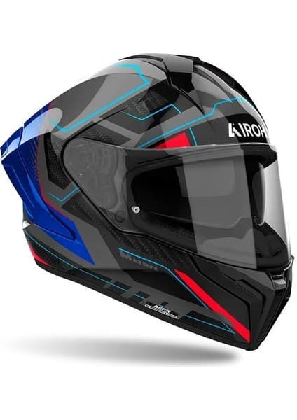 Airoh Aıroh Matryx Rocket Blue Red Gloss Kask 8