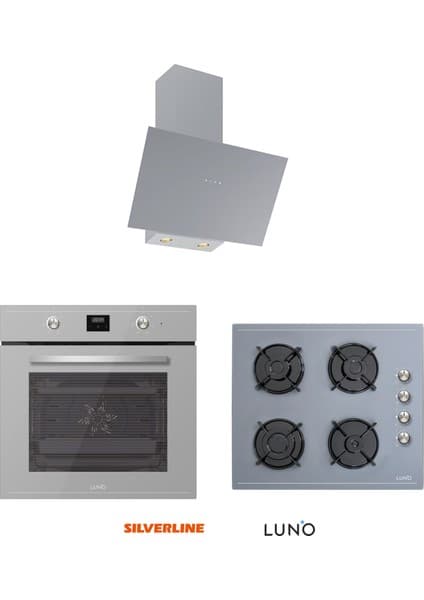 Silverline Luno Ankastre Gri Set (Dijital Fırın+Dokunmatik Davlumbaz)