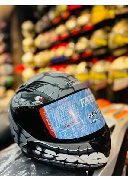 RSV Fazer Siyah Vizör Fantastic Mat Grey Mat Full Face Güneş Vizörlü Motosiklet Kaskı