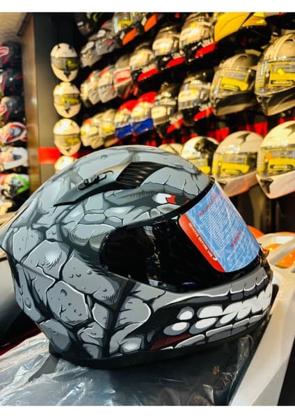 RSV Fazer Siyah Vizör Fantastic Mat Grey Mat Full Face Güneş Vizörlü Motosiklet Kaskı 8