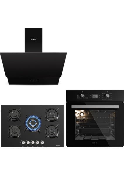 Kumtel Digital Siyah Ankastre Set 5 Gözlü