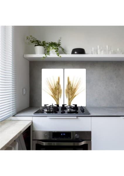 Teknotrust 2'li 30X52 cm Cam Ocak Koruyucu 4'lü Ocaklar Için Başak