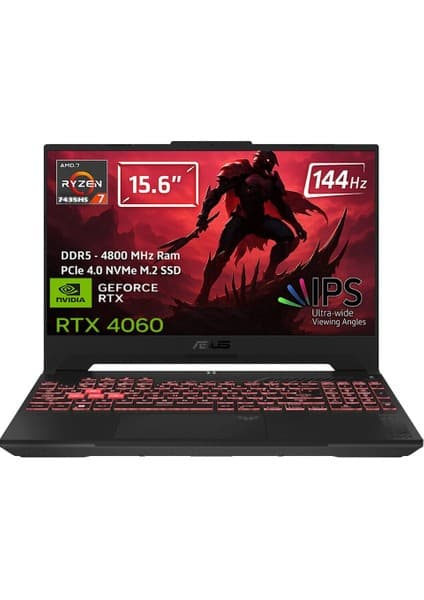 ASUS Tuf Gaming A15 FA507NVR-LP147 13 R7 7435HS 48GB 1TB SSD RTX4060 144Hz Dos 15.6 FHD P13