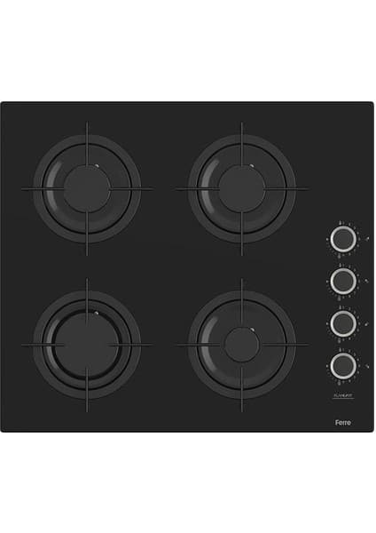 Ferre CS205-FA Flameart Kademeli Kont. Emaye Izg. Siyah Cam Ocak