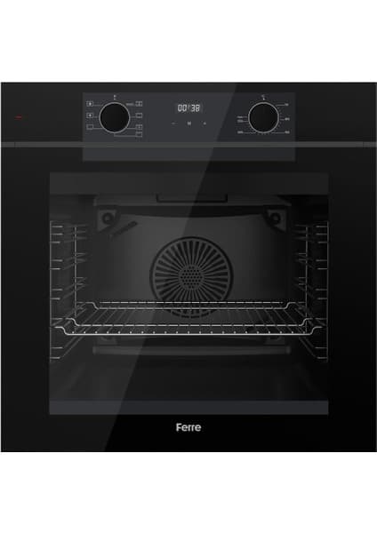 Ferre QEP63CS Fryart Serisi Siyah Ankastre Fırın (0+7 Konum)