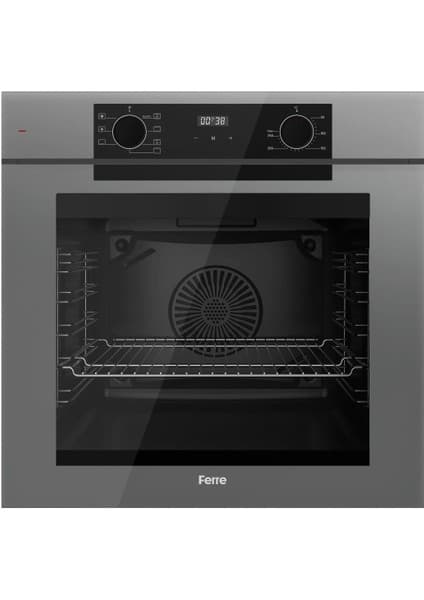Ferre QEP63CPR Fryart Serisi Gri Ankastre Fırın (0+7 Konum)