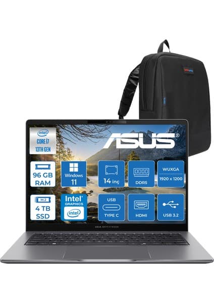Asus Expertbook P3 P3405CVA Intel Core I7-13620H 96GB Ddr5 4tb SSD Windows 11 Home 14\