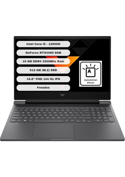 HP Victus Gaming 15 Intel Core i5 12500H 16GB 512GB SSD RTX4060 Freedos 15.6\
