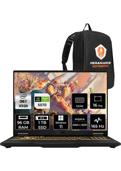 Asus Tuf Gaming F16 Intel Core I7 14650HX 96GB 1tb SSD RTX5070/8GB 16\