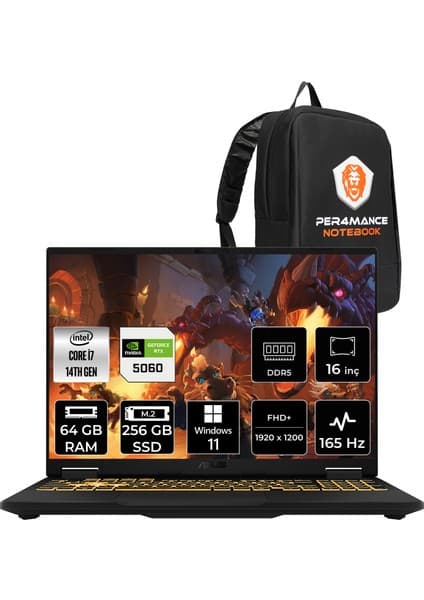 Asus Tuf Gaming F16 Intel Core I7 14650HX 64GB 512GB SSD RTX5060/8GB 115W 16\