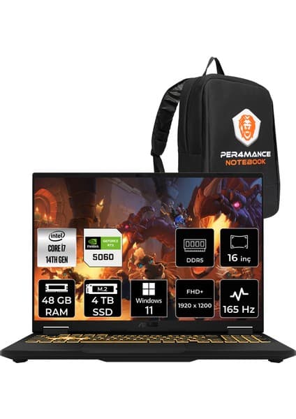 Asus Tuf Gaming F16 Intel Core I7 14650HX 64GB 256GB SSD RTX5060/8GB 115W 16\