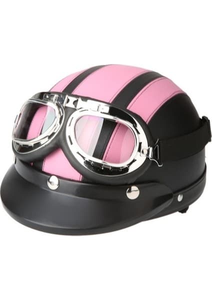 Jiangmeng Gözlüklü Retro Kask - Kahverengi (Yurt Dışından) 2