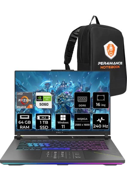 Asus Rog Strix G16 Amd Ryzen 9 8940HX 64GB 1tb SSD RTX5060/8GB 16\