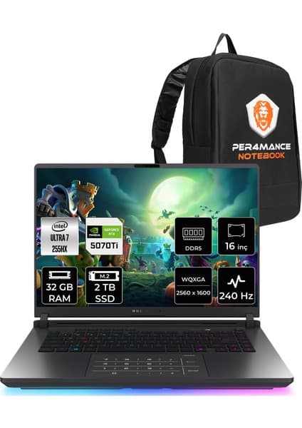 Asus Rog Strix G16 Intel Core Ultra 7 255HX 32GB 2tb SSD RTX5070TI/12GB 140W 16\