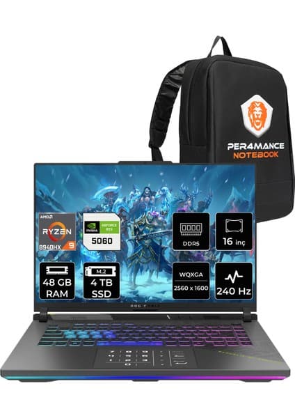 Asus Rog Strix G16 Amd Ryzen 9 8940HX 48GB 4tb SSD RTX5060/8GB 16\