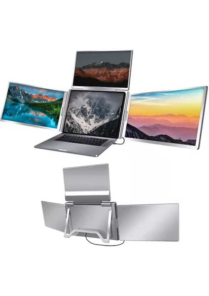 Ultrax 16″ Üçlü Taşınabilir Monitör Çoklu Ekran 1200P Notebook Monitör
