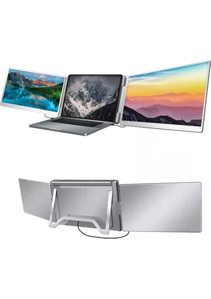 Ultrax 15.6″ Ikili Taşınabilir Monitör Çoklu Ekran Fhd Notebook Monitör