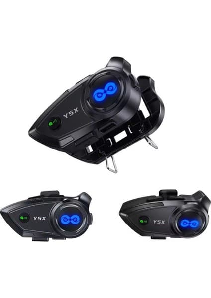 Yuba Avm Y5X Rgb Işıklı Intercom 5 Kişi Bağlantılı 1000MAH Motosiklet Bluetooth Kulaklık Seti