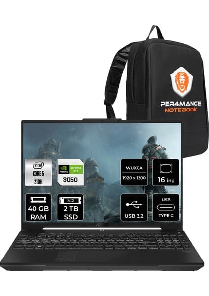 Asus Tuf Gaming F16 Intel Core 5 210H 40GB 2tb SSD RTX3050/6GB 16\