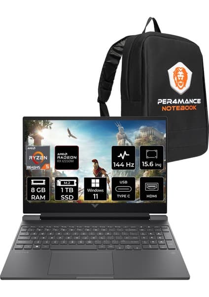 Hp Victus 15 Amd Ryzen 5 8645HS 8gb 1tb SSD RX6550M/4GB 15.6\