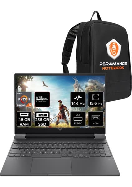 Hp Victus 15 Amd Ryzen 5 8645HS 48GB 256GB SSD RX6550M/4GB 15.6\
