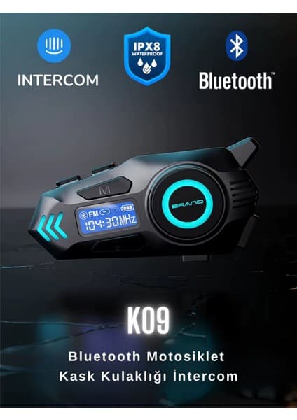 Wearfitpro K09 Intercom Bluetooth Motosiklet Kask Kulaklığı Intercom Kulaklık