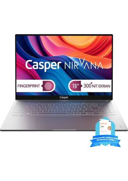 Casper Nirvana Taşınabilir Bilgisayar S100 300NIT İ7-13620H 16GB Ddr5 Ram 250GB SSD Freedos Taşınabilir Bilgisayar S100.1362-BU00X-G-F-OFM365