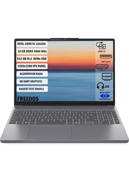 Lenovo Ideapad Slim3 Intelcore I5 13420H 16 GB 512GB SSD Freedos 15.3\