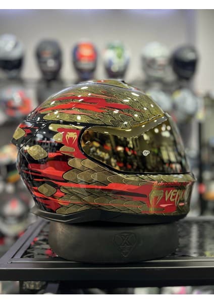 Shark Skwal I3 Venum Ledli Kask (+1 Gold Vizör)
