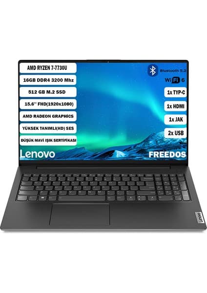Lenovo V15 G4 ABP Amd Ryzen 7 7730U 16 GB 512 GB SSD 15,6\