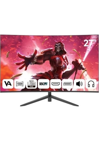 NPC 27" MD270K-V Curved 180Hz Monitör 1ms 1920X1080, Hdmı, Dp, Hoparlör, Vesa