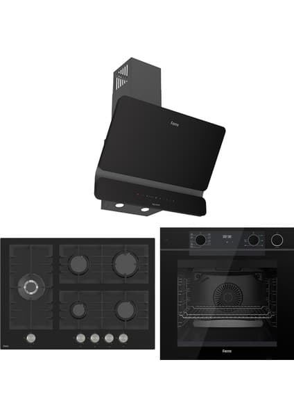 Ferre New Fryart & Steamart Bl Seriisi Ultra Sessiz Siyah Ankastre Set ( QEP64CS-BL135-D080-SA )