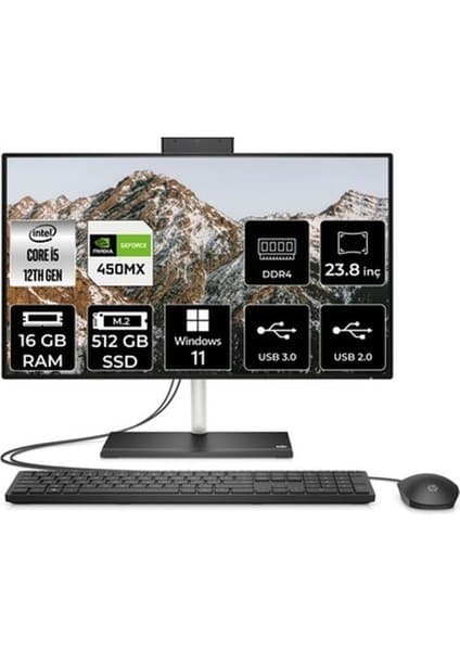 Hp 24-CB1013NT Intel Core I5 1235U 16GB 512GB SSD MX450/2GB 23.8