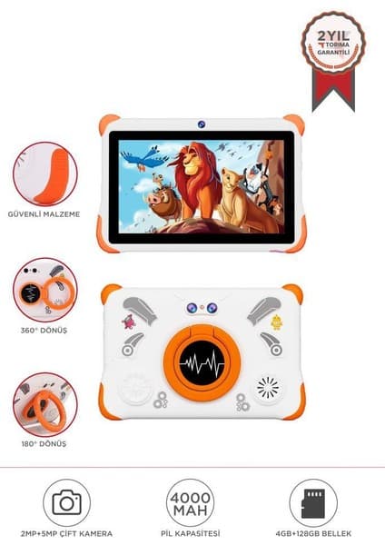 Torima T15 Beyaz 4gb +128 GB Tablet Çocuk Tableti Kılıf Hediyeli