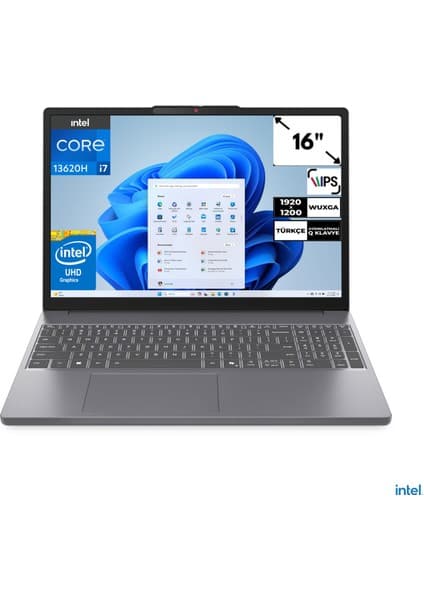 Lenovo Ideapad Slim 3 16IRH10 I7-13620H 16 GB 512 GB SSD Windows 11 Pro UHD Graphics 16\