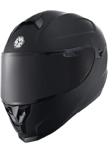 Motoanl Motosiklet Double Vizörlü Full Face Kask Ce Motor Kaskı Mat Black Edition