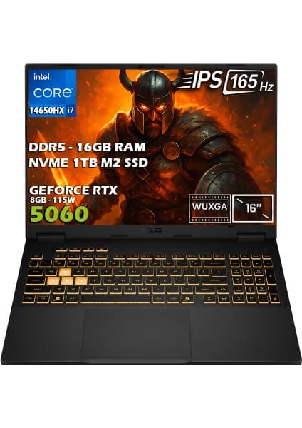 ASUS TUF Gaming F16 FX608JMR-RV024-Gaming Intel Core i7 14650HX 16GB 1TB SSD RTX5060 8GB 115W 16\