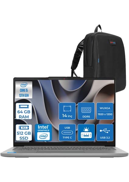 Lenovo Ideapad Slim 5 Intel I5 13420H 64GB Ddr5 512GB SSD Intel UHD Graphics 14\