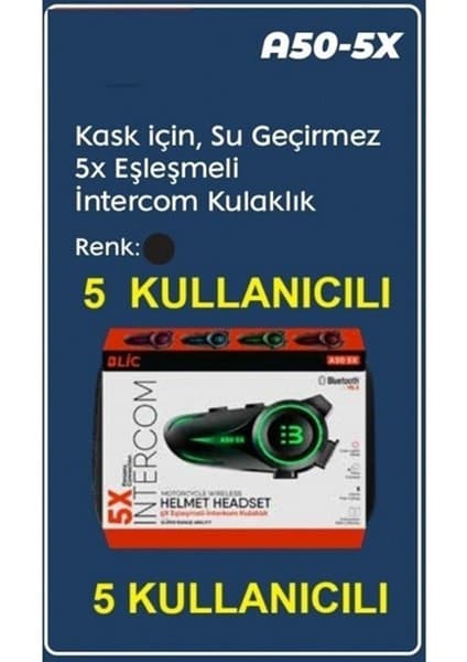 Ultra Motor A50-5X 5 Hat Intercom Kask İçi Kulaklık