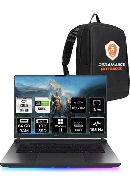 Asus Rog Strix G16 Intel Core I5 13450HX 64GB 1tb SSD RTX5050/8GB 115W 16\