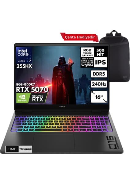 Hp Omen Max 16-AH0021NT Ultra 7-255HX 32-Gbddr5 2 Tbssd RTX5070 (8gb-Gddr7) 16\
