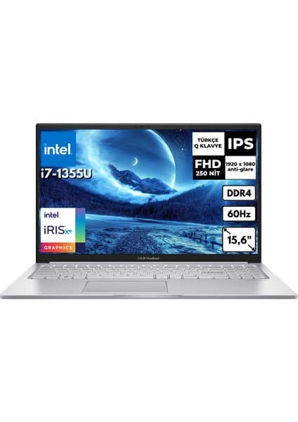 Asus Vivobook 15 I7-1355U 8 GB 4 Tbssd Iris Xe Graphics 15.6\