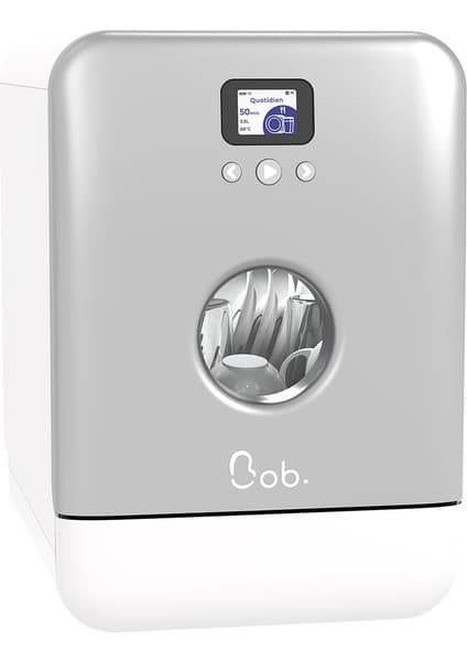 Bob Tezgah Üstü Mini Bulaşık Makinesi Karbeyaz Parlak Gümüş