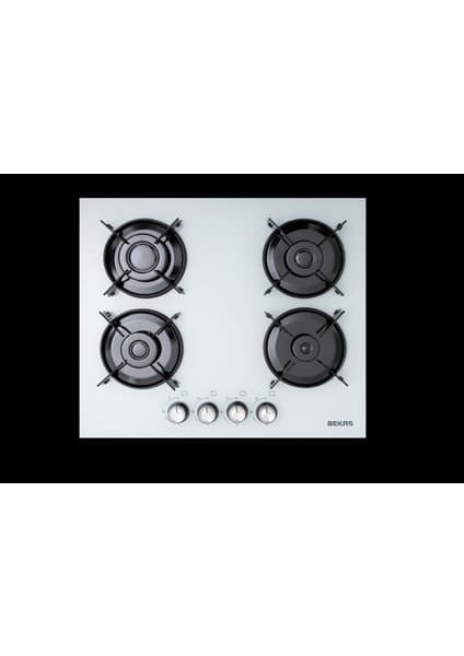 Bekaş Sönme Emniyetli Düğmeden Çakmaklı 4 Gözü Gazlı Doğalgazlı Setüstü Cam Ocak