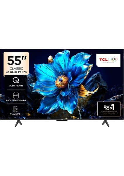 TCL 55P7K 55'' 139 Ekran Uydu Alıcılı 4K Ultra HD QLED Google TV