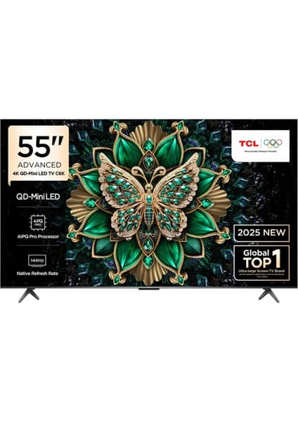 TCL 55C6K 55'' 139 Ekran Uydu Alıcılı 4K Ultra HD MiniLED Google TV