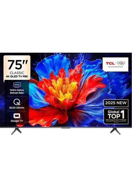 TCL 75P8K 75" 190 Ekran Uydu Alıcılı 4K Ultra HD Google QLED TV