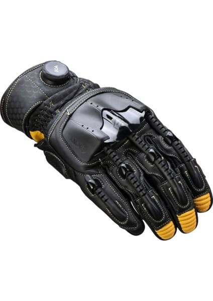 Knox Handroid Pod Mk5 Kısa Korumalı Deri Motosiklet Eldiveni Siyah Kahve 8